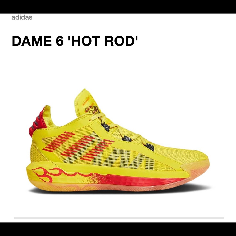 Yellow hot rod brand new adidas dame 6
